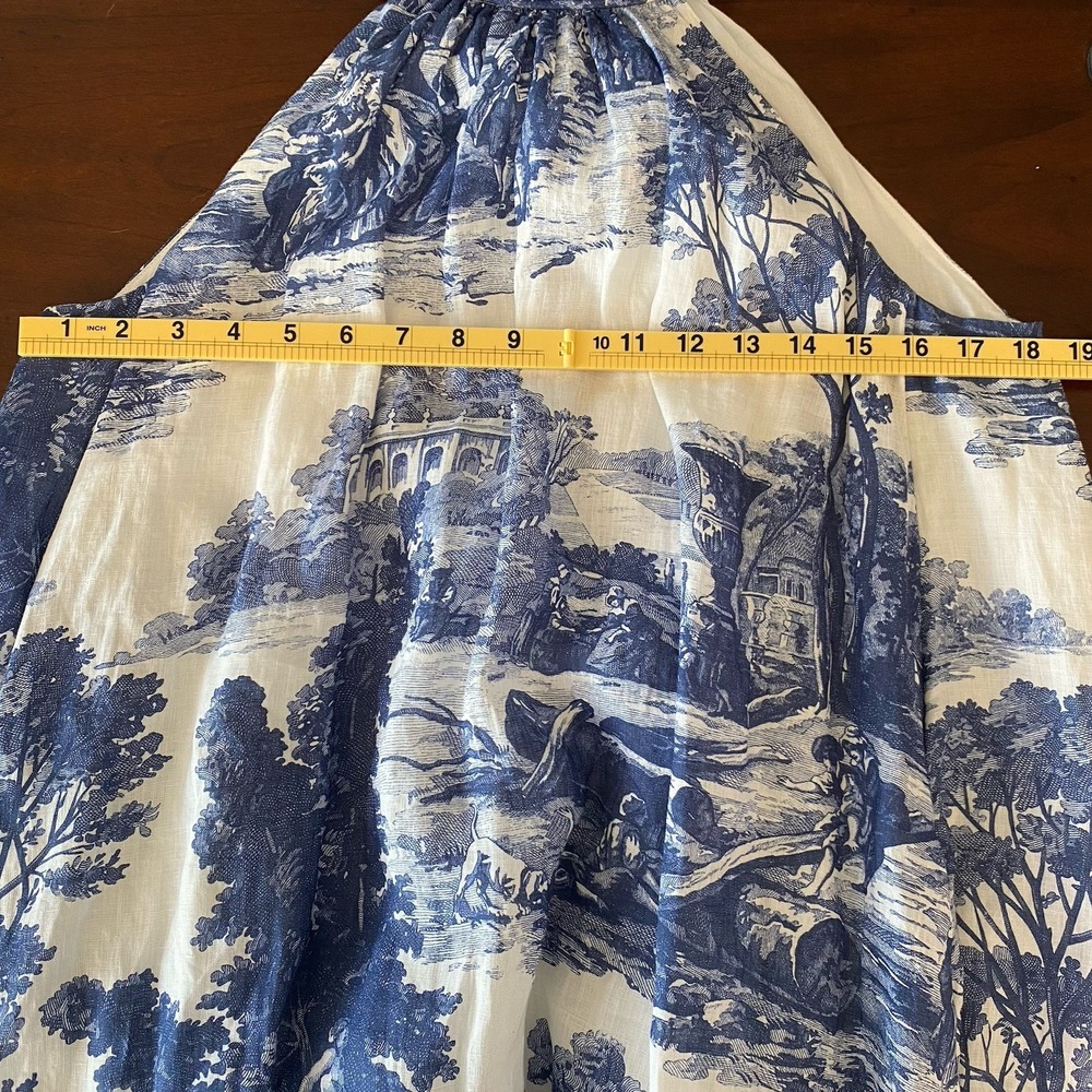 COS French Toile linen collection halterneck maxi dress white and‎ blue size 6 - Picture 8 of 13